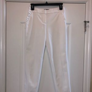 White Ruffle Pocket Columnist Ankle Pant
